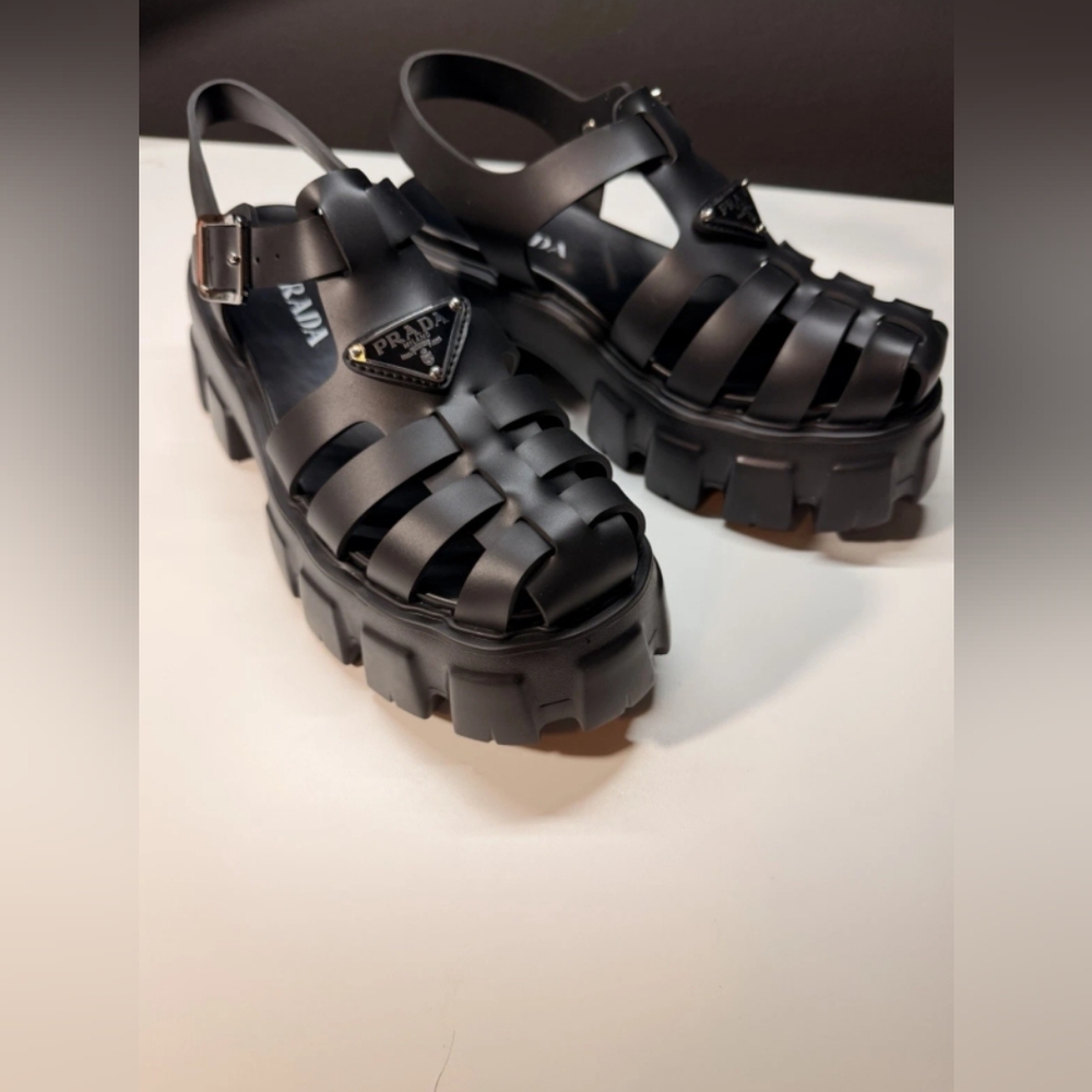 Prada Monolith leather sandal